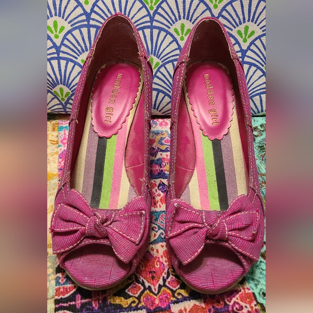 Madden Girl Pink Bow Flats
